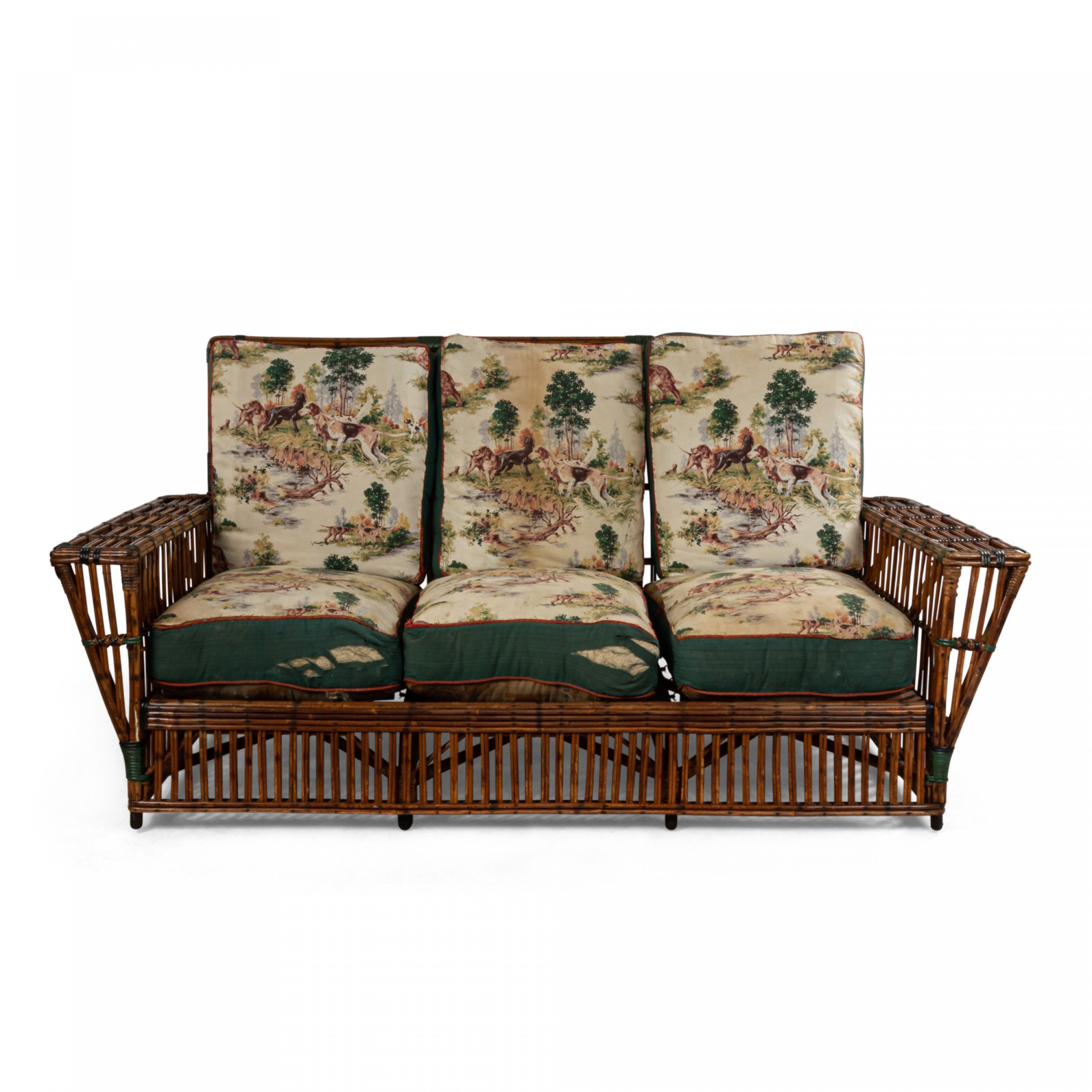 American Art Deco Reed Sofa