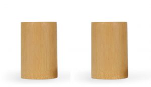 4 Cylindrical Bamboo Vases