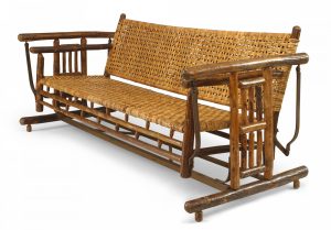 American Rustic Old Hickory Porch Glider