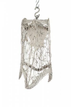 American Victorian White Wicker Chandelier