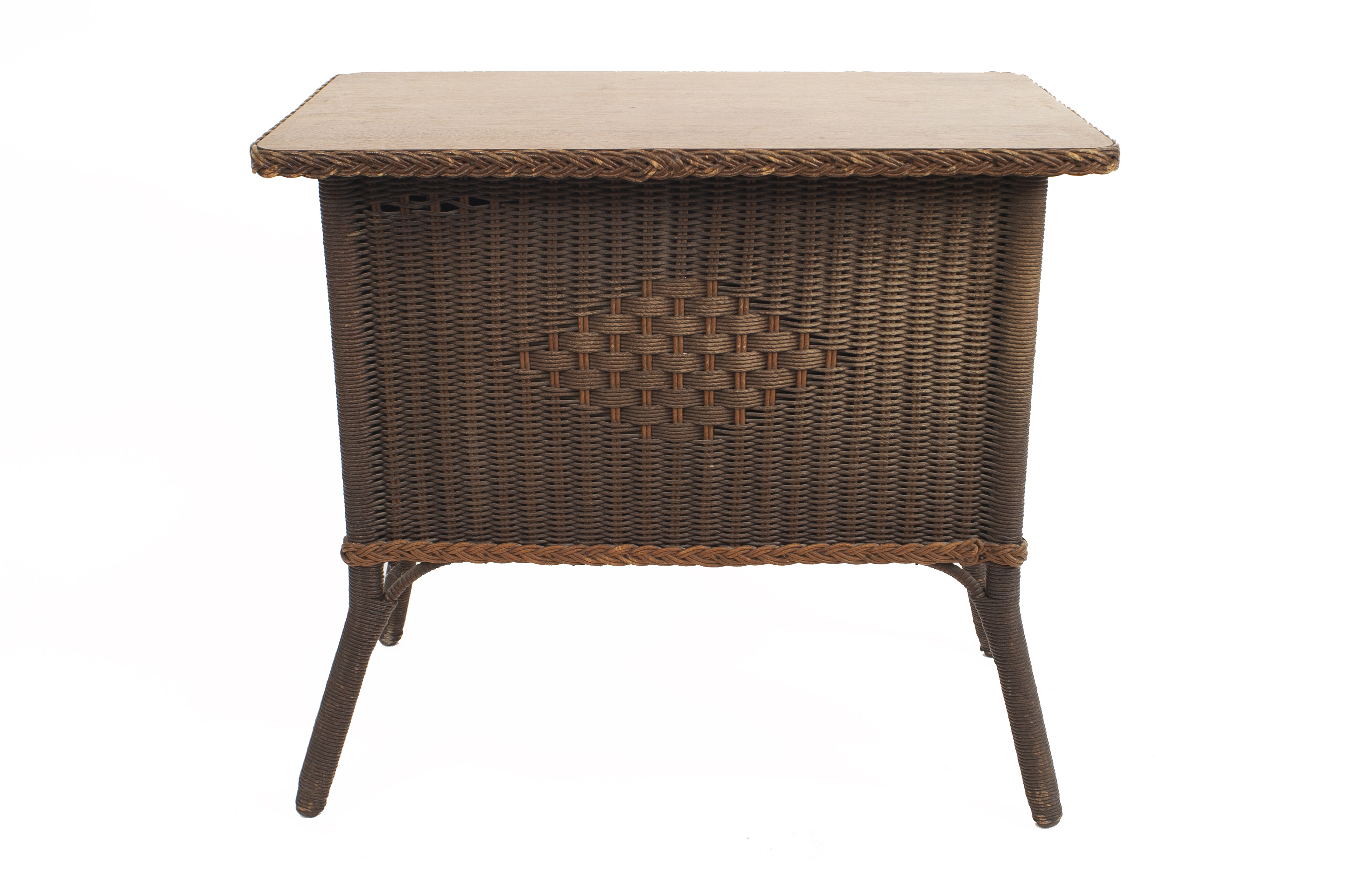 Sheboygan Fibre Furniture American Mission Style Wicker Commode Newel