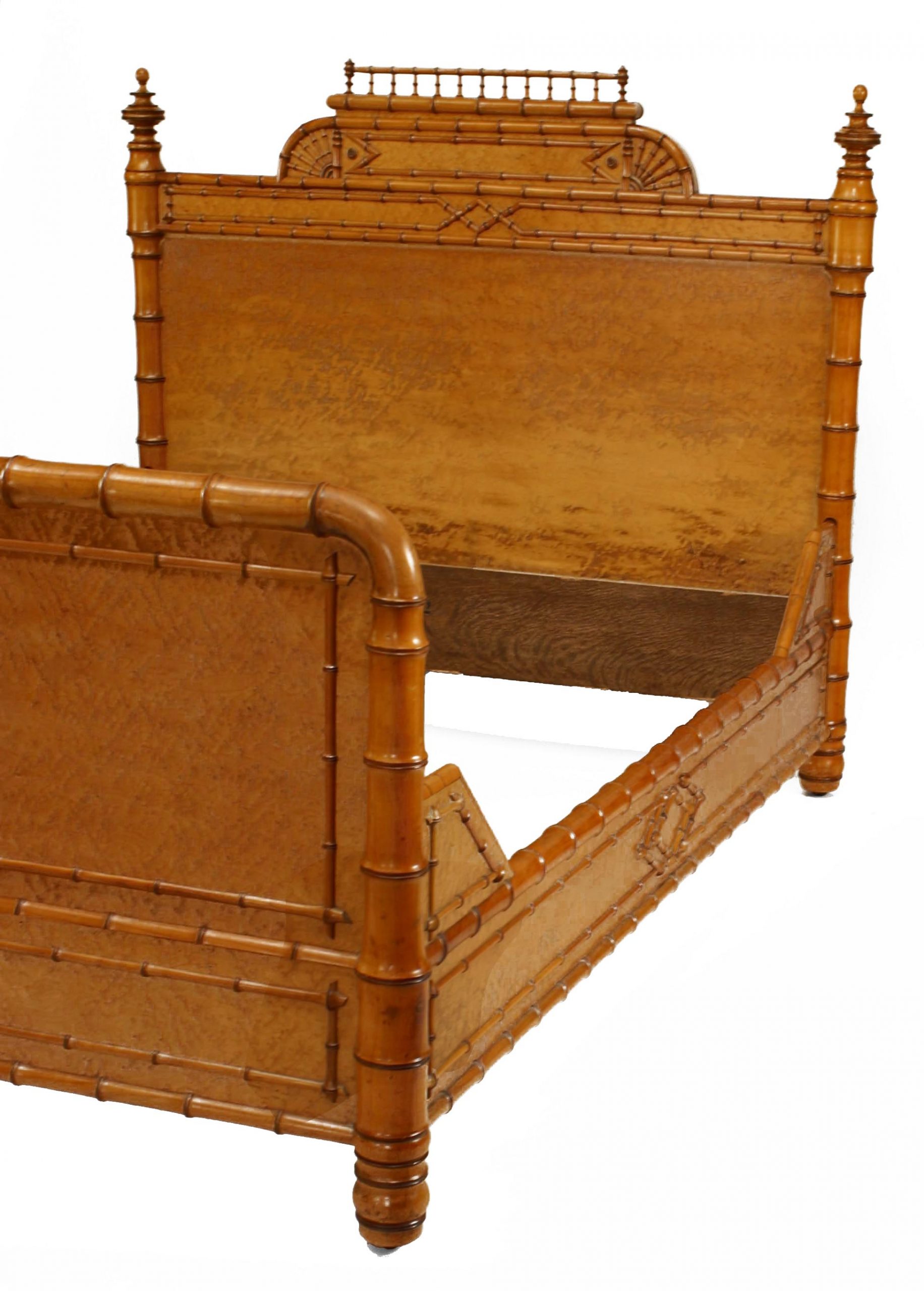 Amercian Victorian Maple Full Bed Newel Staging