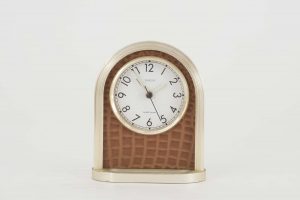 Brown Leather Arch Clock