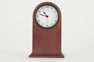 Brown Wooden Arch Clock
