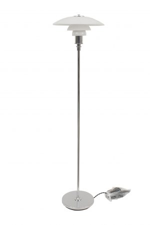 Contemporary Chrome and Frosted Glass Floor Lamp