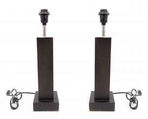 American Contemporary Ebonized Wood Table Lamps