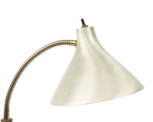 American Mid-Century Brass and Wood Desk Lamp