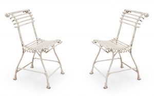 Outdoor Painted Iron Side Chairs