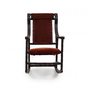American Victorian Red Velvet Rocking Chair
