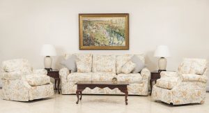 American Mid-Century Chintz 3-Piece Living Room Set
