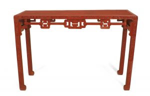 Chinese Red Cinnabar Console Table
