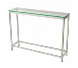 Contemporary Steel and Glass Console Table