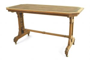 English Arts & Crafts Elm Wood Desk