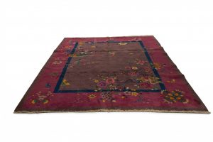 Chinese Art Deco Purple Area Rug